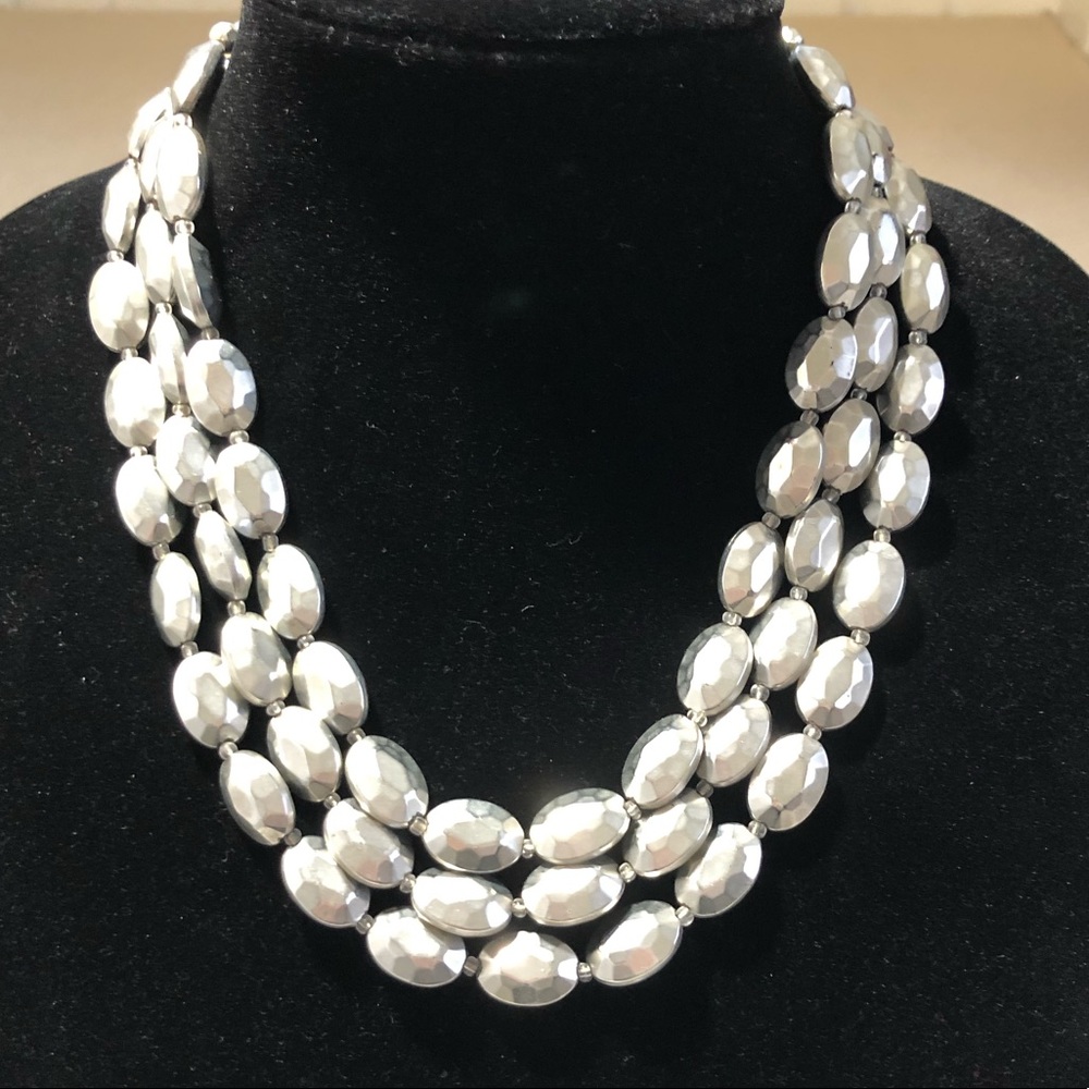 Queen Bee Designs Silver Beaded Necklace